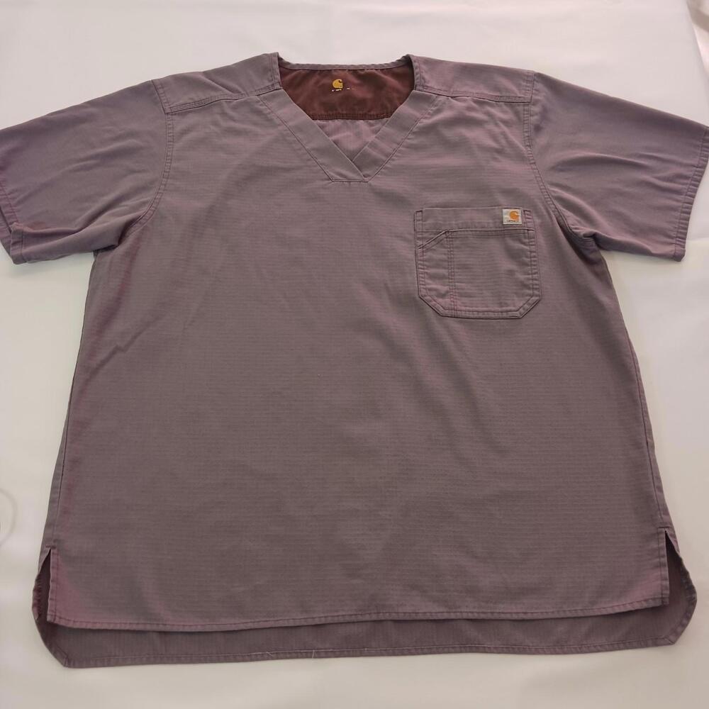 Carhartt C15108 Women's Gray Cotton Blend Scrubs Top Size Large Chest 49"